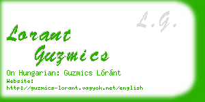 lorant guzmics business card